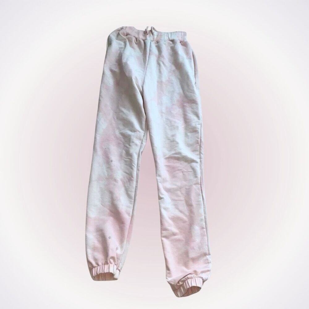 Nasty Gal Tie-Dyed Light Pink Drawstring Sweatpants | Sz S